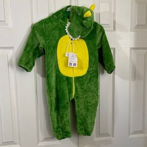Green & Yellow Plush Dinosaur/Alligator Kids Costume